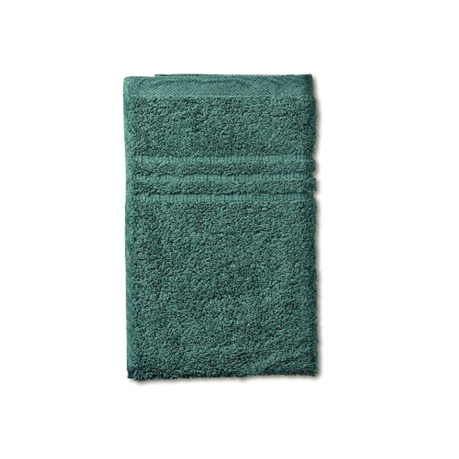 Kela Badkamer - Leonora Gastendoek Pine Green 30x50 cm Set van 3 Stuks - Kunststof - Groen