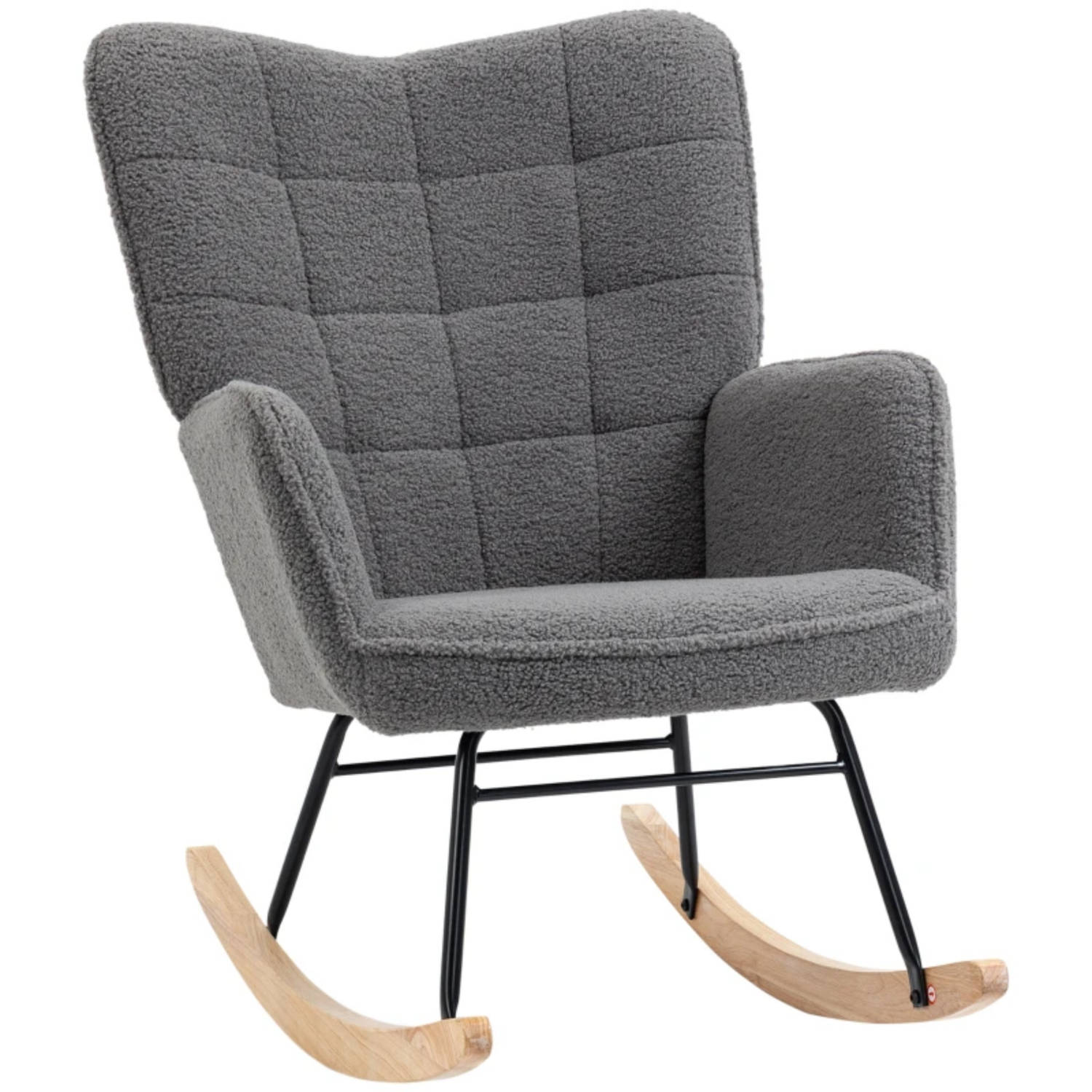 Schommelstoel Stoelen Meubels Fauteuil Donkergrijs 71 cm x 92 cm x 101 cm