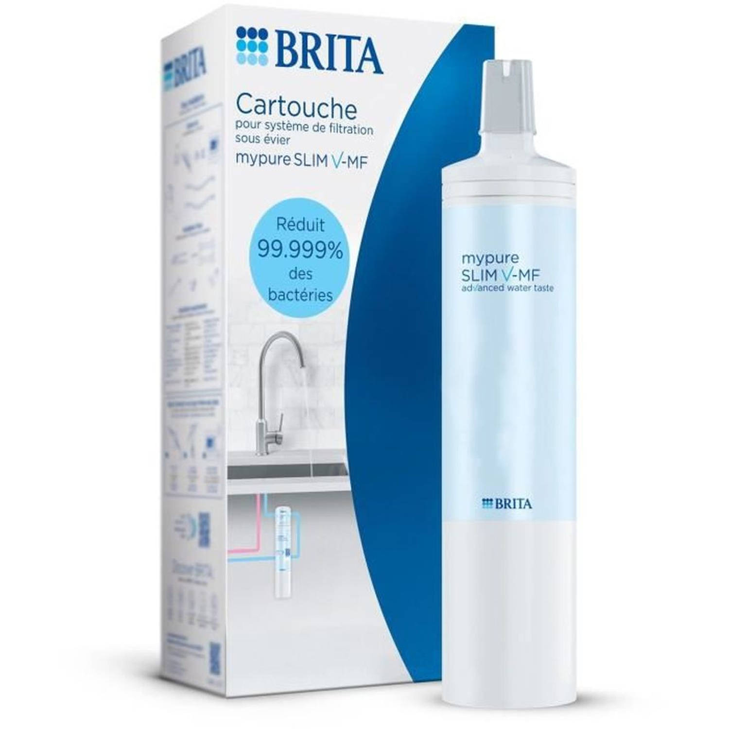 Filterpatroon - BRITA - Mypure SLIM V-MF - 8000 L gefilterd water / 12 ladingen - 3 filtratieniveaus