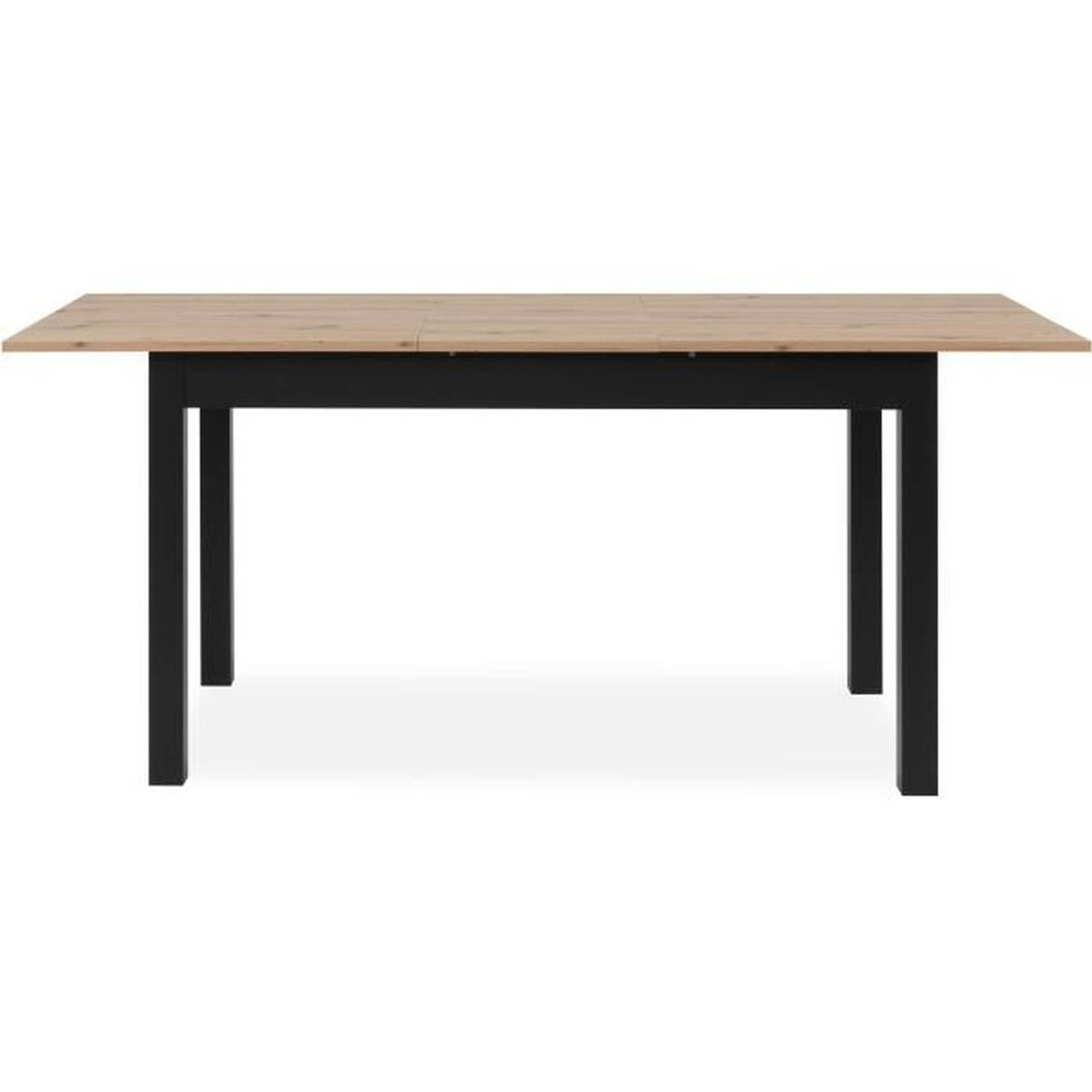 Uitbreidbare tafel Coburg + 1 verlenging 40 cm - industriële stijl - Chene Artisan/noir- 10 mensen - L 137-177 x H 76,5 x d 80 cm