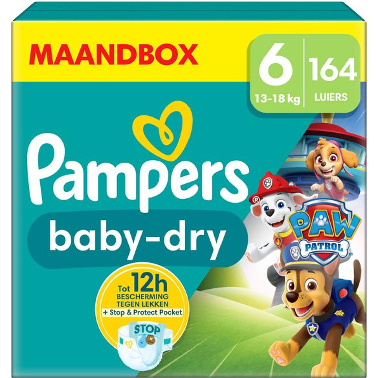 Pampers Baby-Dry Paw Patrol - maat 6 (13-18kg) - 164 Luiers - Maandbox