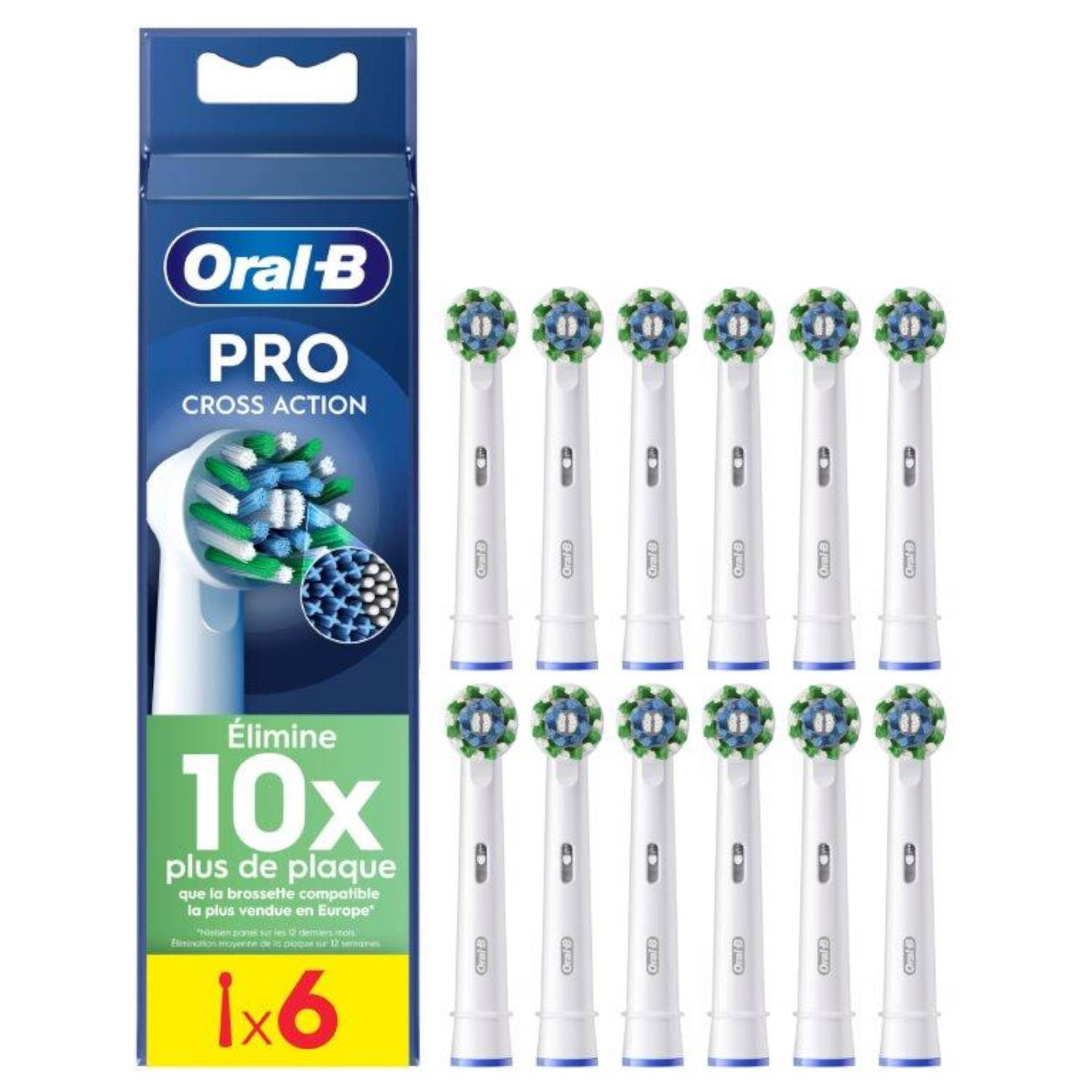 Oral-B Pro Cross Action - Opzetborstels - Met CleanMaximiser Technologie - 12 Stuks - Brievenbusverpakking