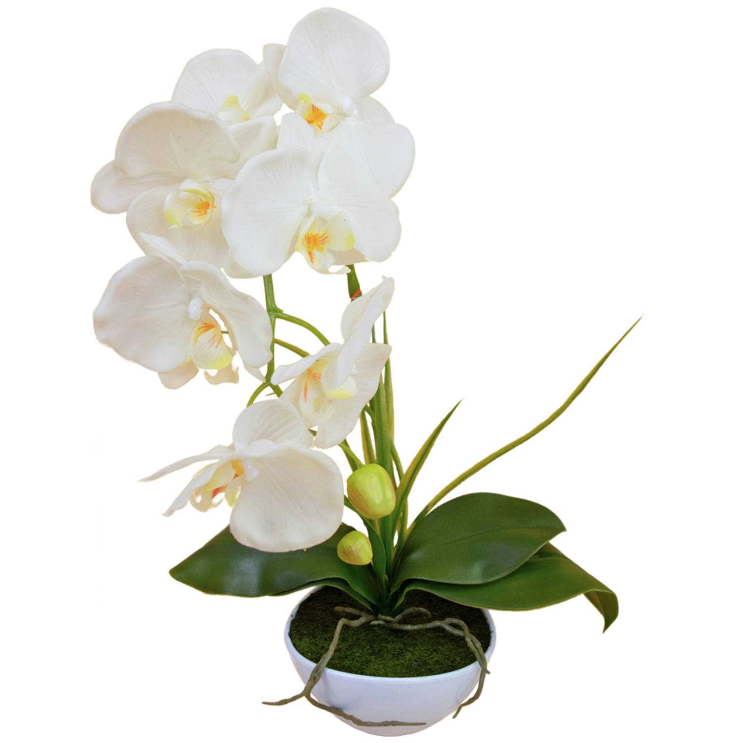 Kunst Orchidee 50 cm wit in pot