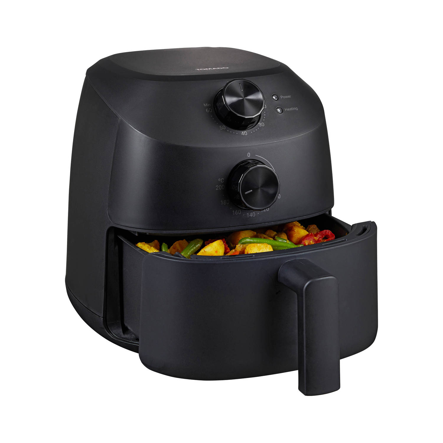 Tomado TAF2001B - Mini Airfryer - 2 liter inhoud - Voor 1 of 2 personen - Kleine Heteluchtfriteuse - Zwart