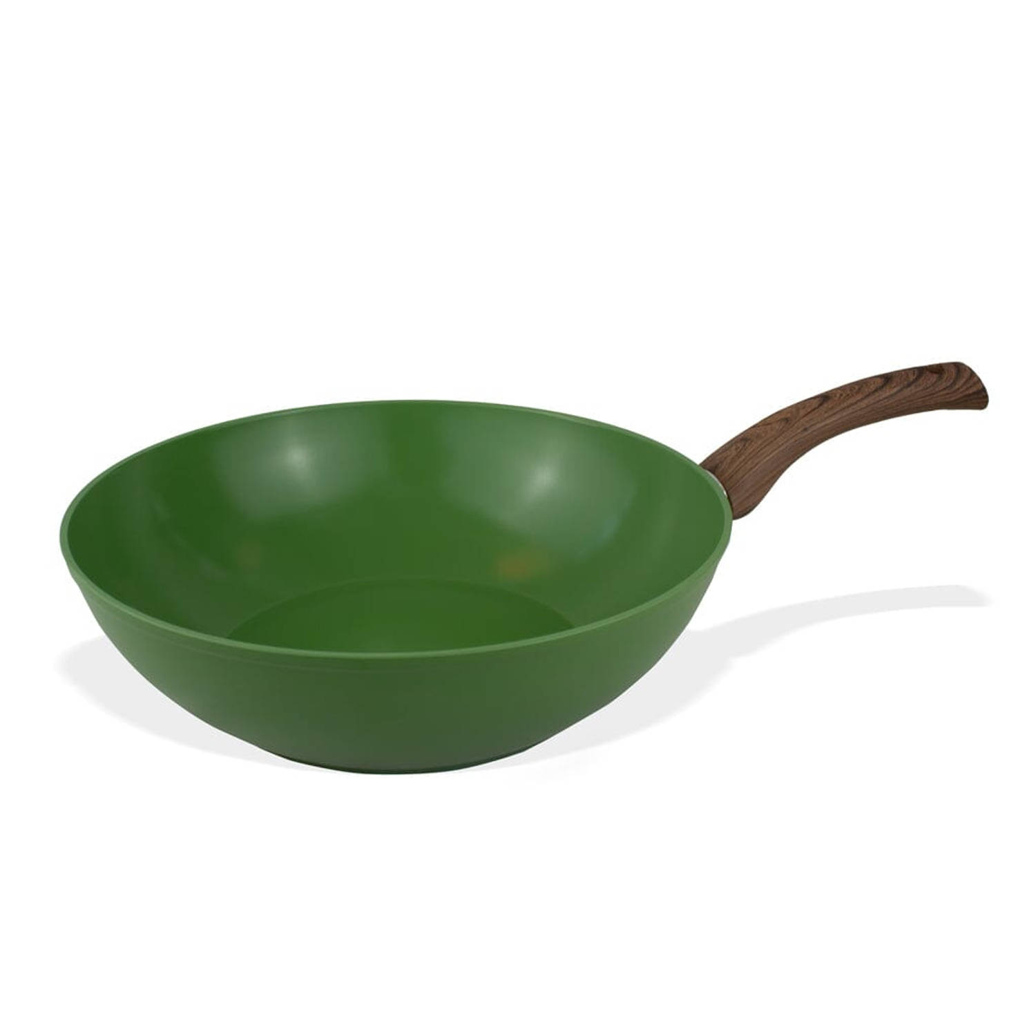 BY C&P - Go Green Wokpan 30 cm groen - Inductie - PFAS vrij - Vaatwasser geschikt