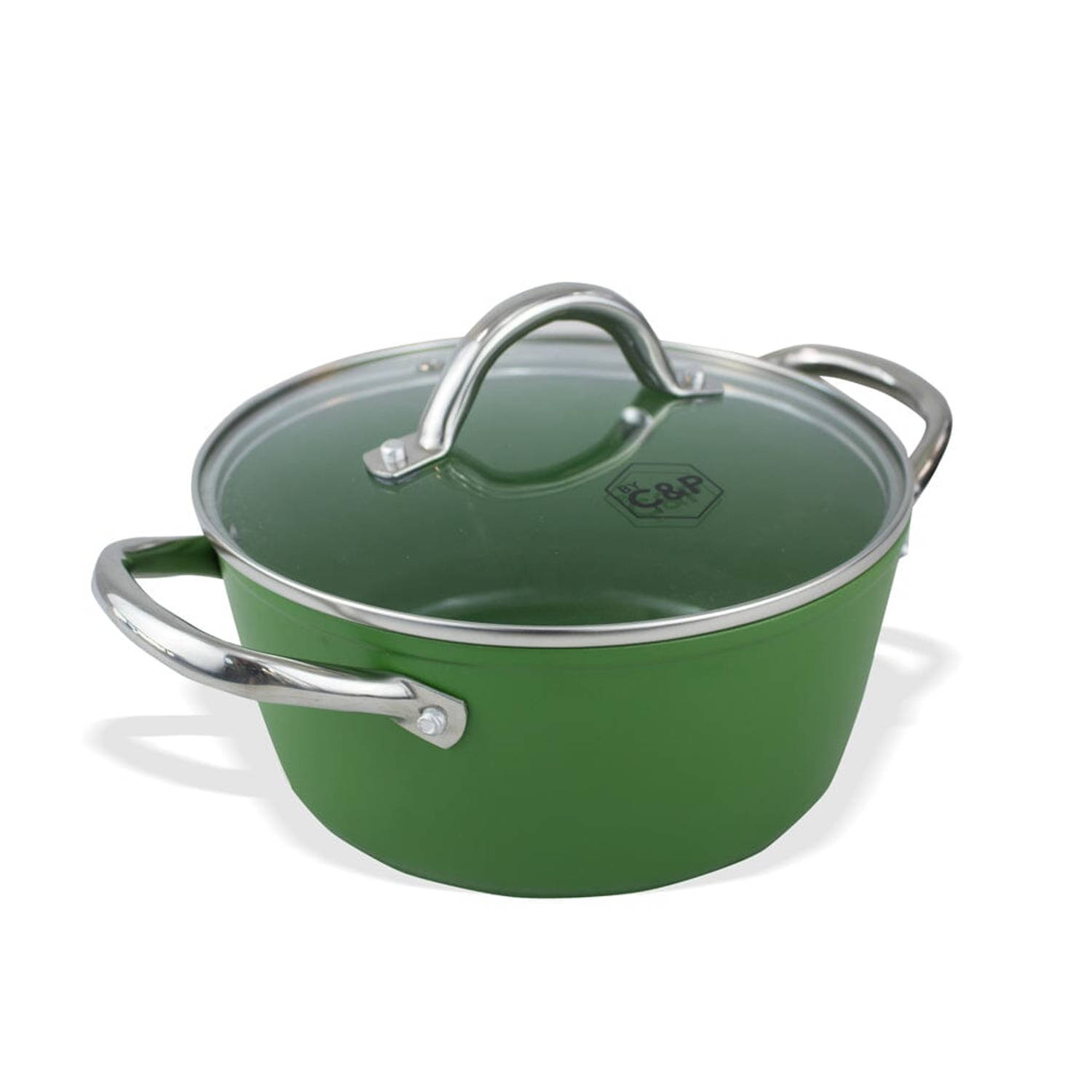 BY C&P - Go Green Kookpot met deksel 24 cm groen - Inductie - PFAS vrij - Vaatwasser geschikt