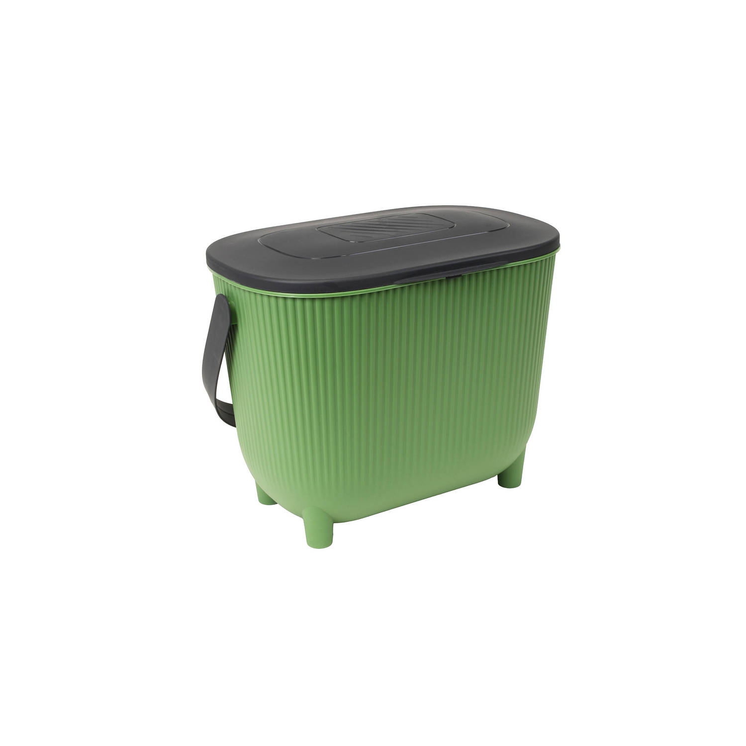 EDA compost design emmer met deksel en filter 10 liter Cactus/Antraciet