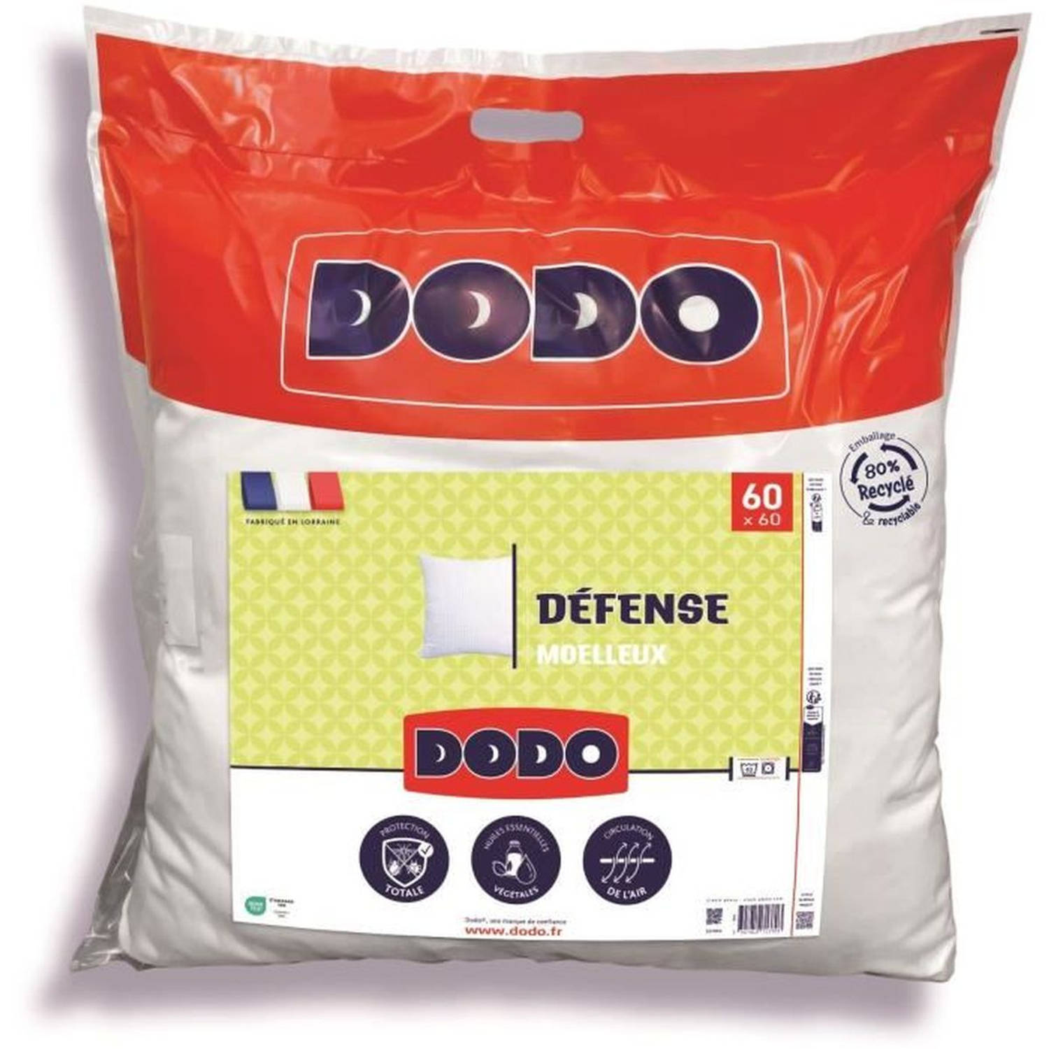 DODO - DEFENSE Kussen - 60 x 60 cm - 100% polyester VOLUPT&apos;AIR - Wit