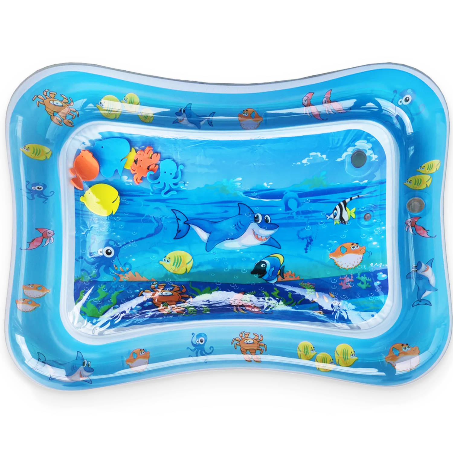 Frummel Waterspeelmat Baby – Watermat – Speelkleed – Opblaasbaar – Waterspeelgoed Baby - Kraamcadeau - Baby Shark - Art. 90.403