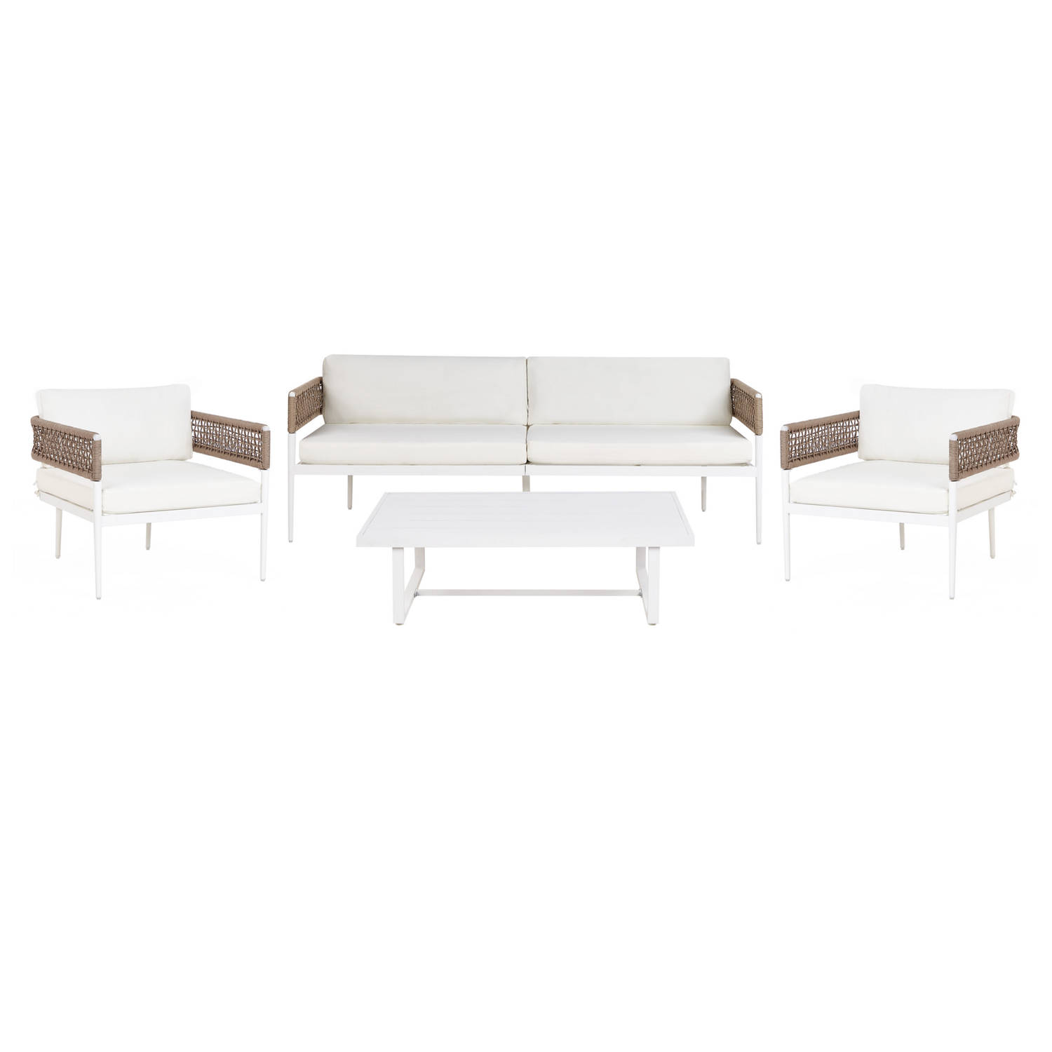 Beliani SERLA - Loungeset-Wit-Aluminium