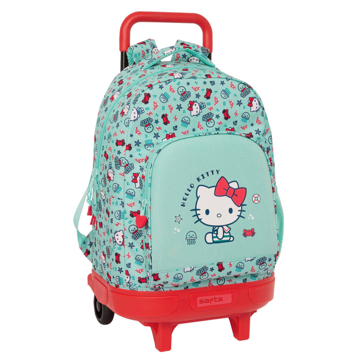 Schoolrugzak met Wielen Hello Kitty Sea lovers Turkoois 33 X 45 X 22 cm