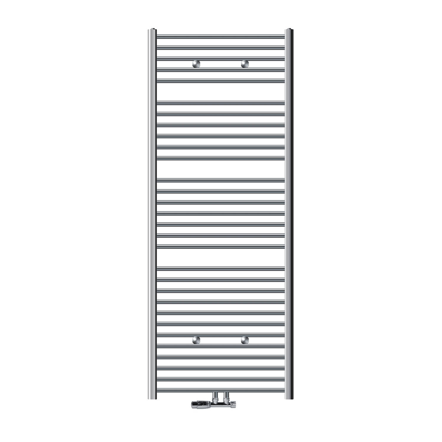 Badkamerradiator Sahara 750 x 1800 mm Chroom gebogen + middenaansluiting