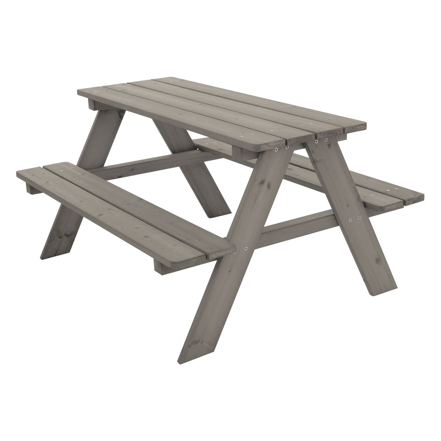 Kinderzitset Picknicktafel kinderen voor 4 grijs massief hout vanaf 2 jaar ML-Design