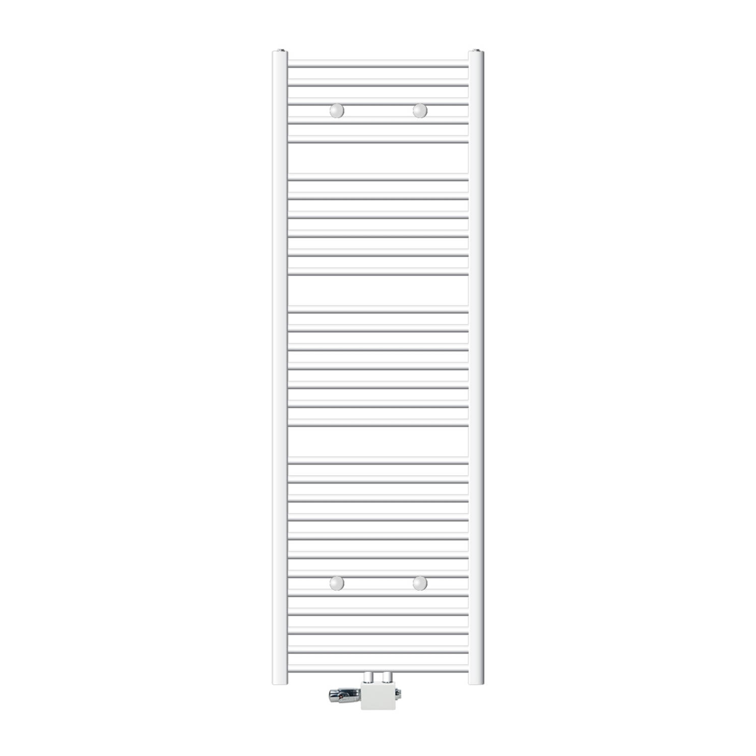 Badkamerradiator Sahara 600 x 1800 mm Wit gebogen + middenaansluiting