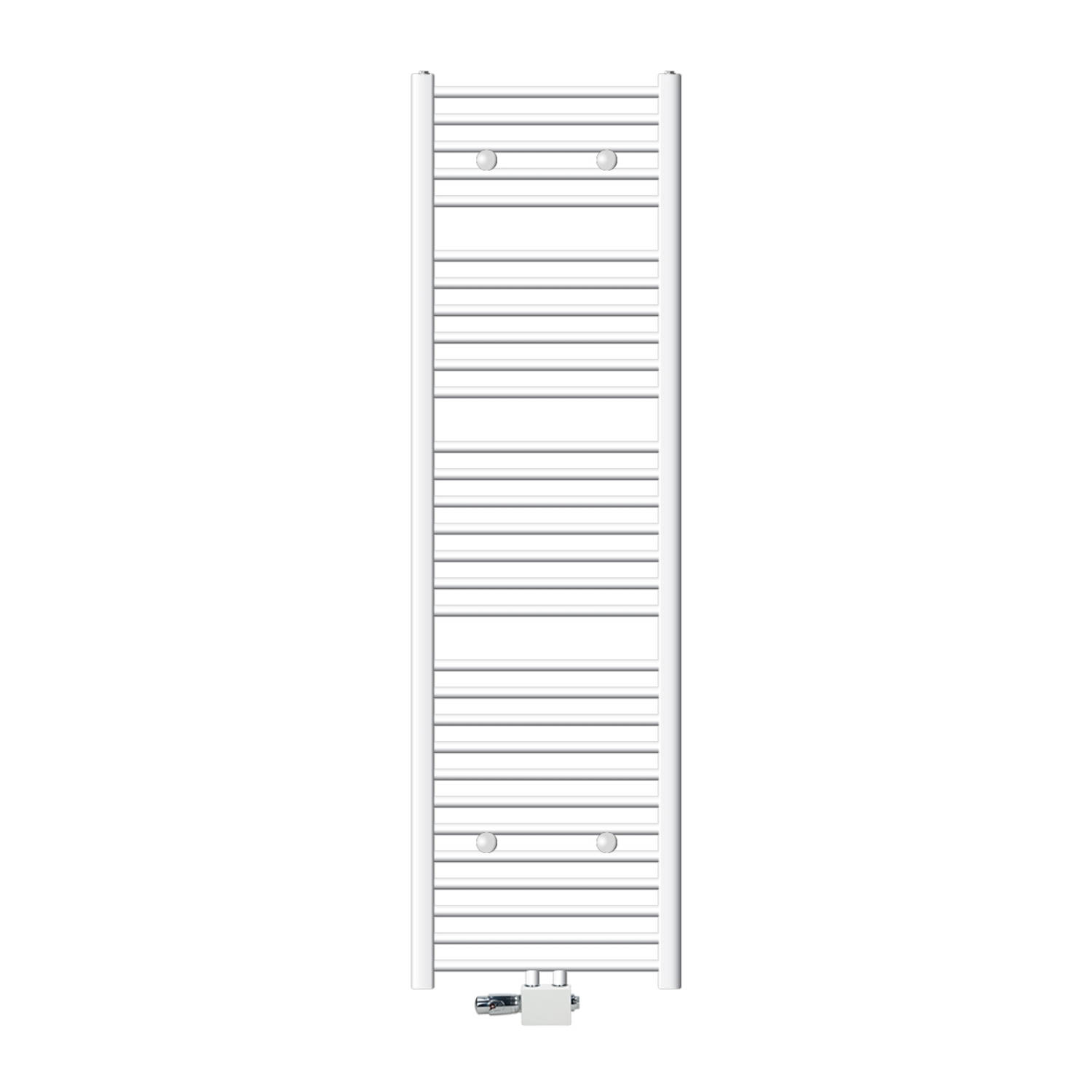 Badkamerradiator Sahara 500 x 1800 mm Wit recht + midden aansluiting