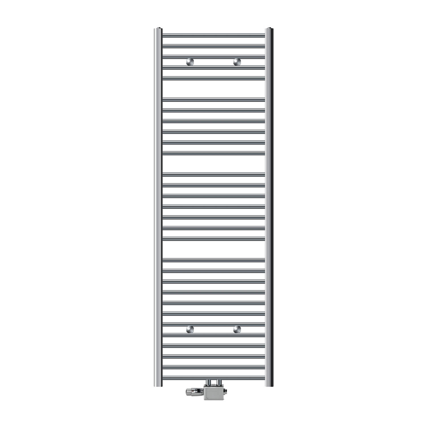 Badkamerradiator Sahara 600x1800 mm chroom gebogen met middenaansluiting