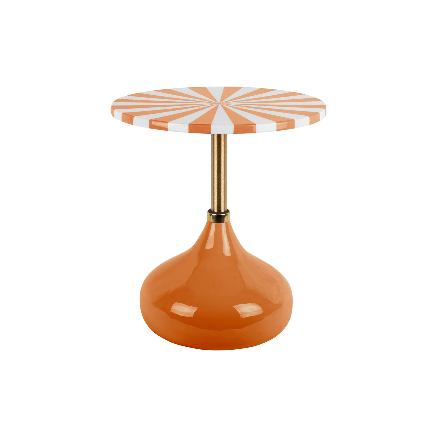 Leitmotiv - Bijzettafel Candy Swirl - Bright orange & white