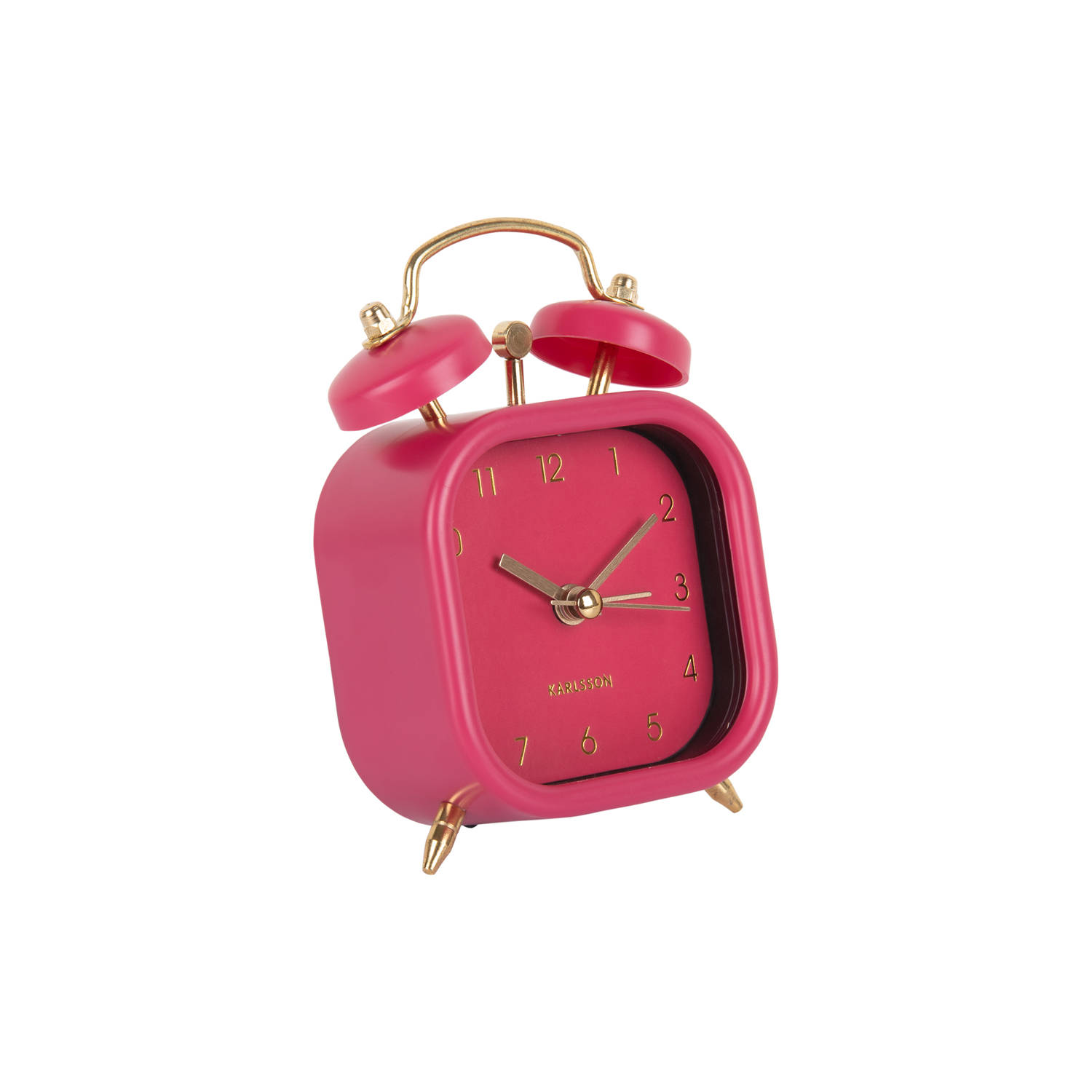 Karlsson - Wekker Metallic Glam Vierkant - Dark pink