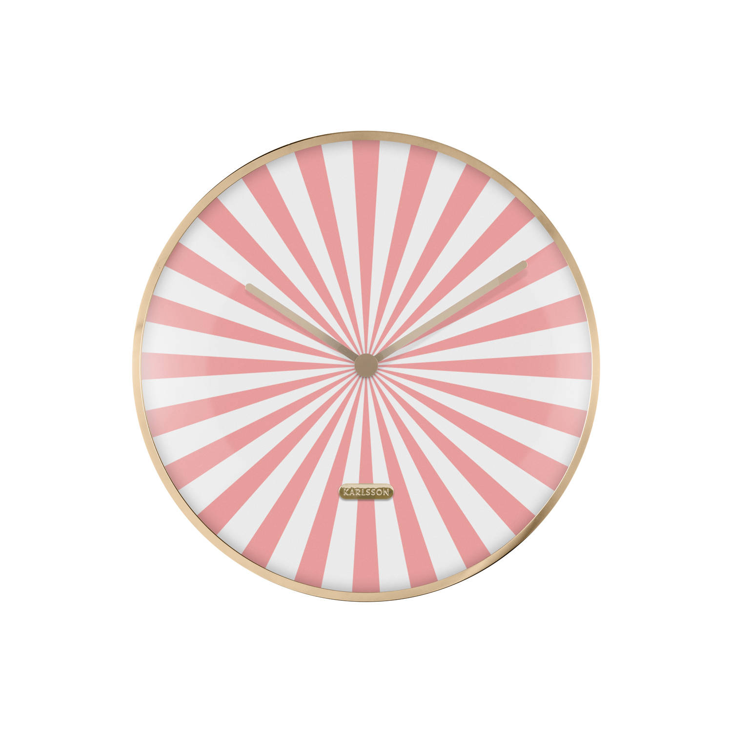 Karlsson - Wandklok Candy Swirl Dome - Flamingo pink & white- Ø40cm