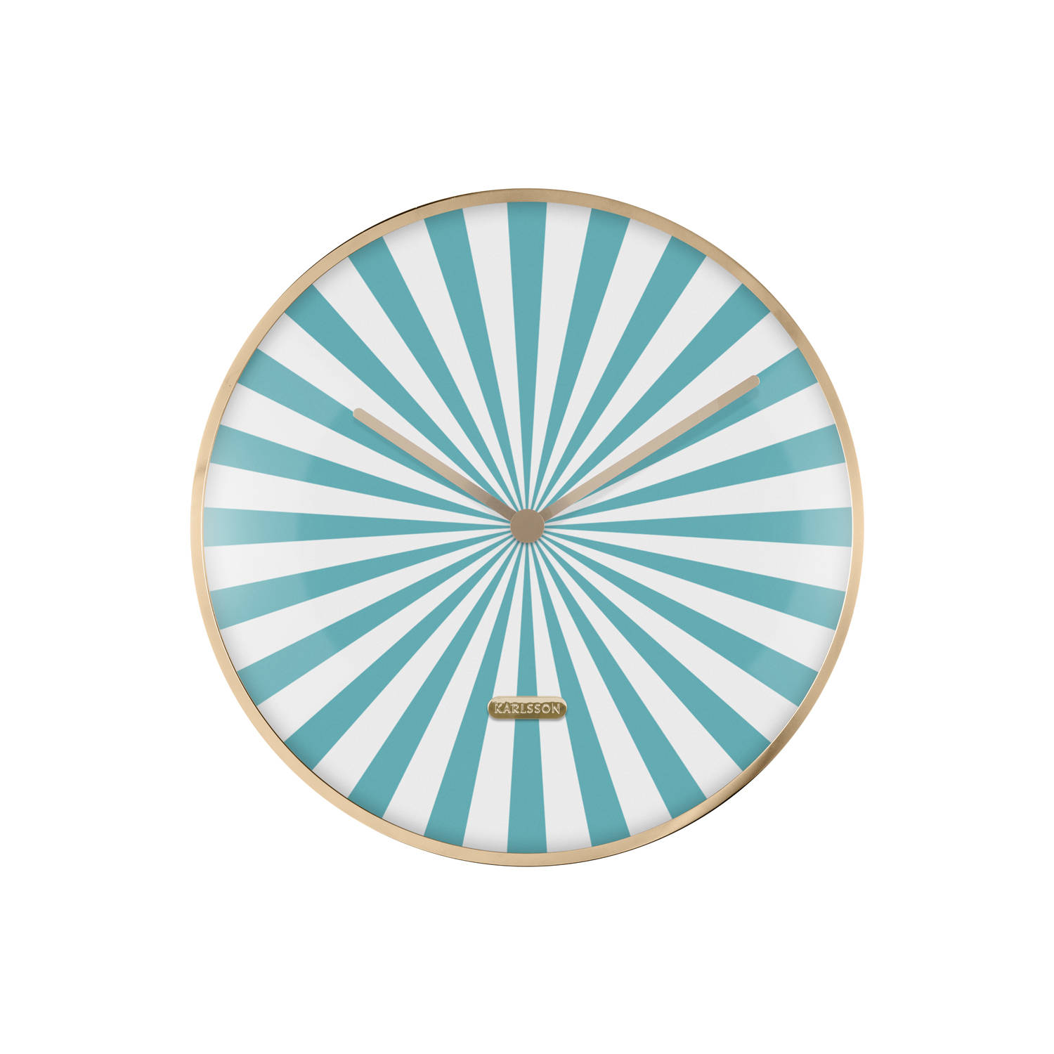 Karlsson - Wandklok Candy Swirl Dome - Turquoise blue & white- Ø40cm