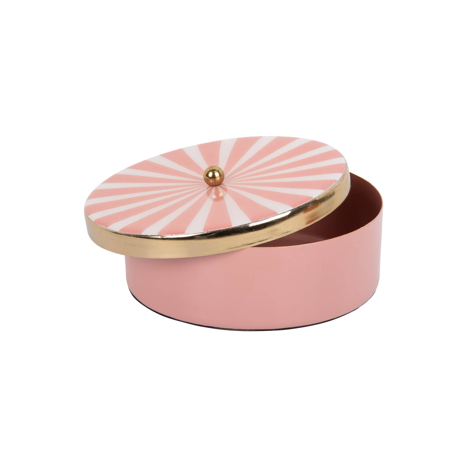 Present Time - Opbergbox Candy Swirl Rond - Flamingo pink & white