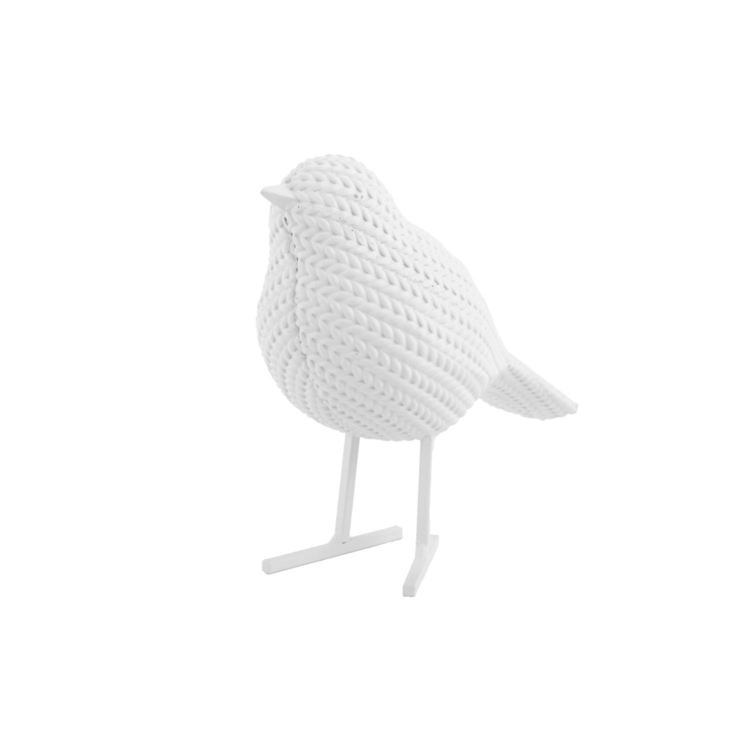 Present Time - Beeld Knitted Vogel Small - Wit