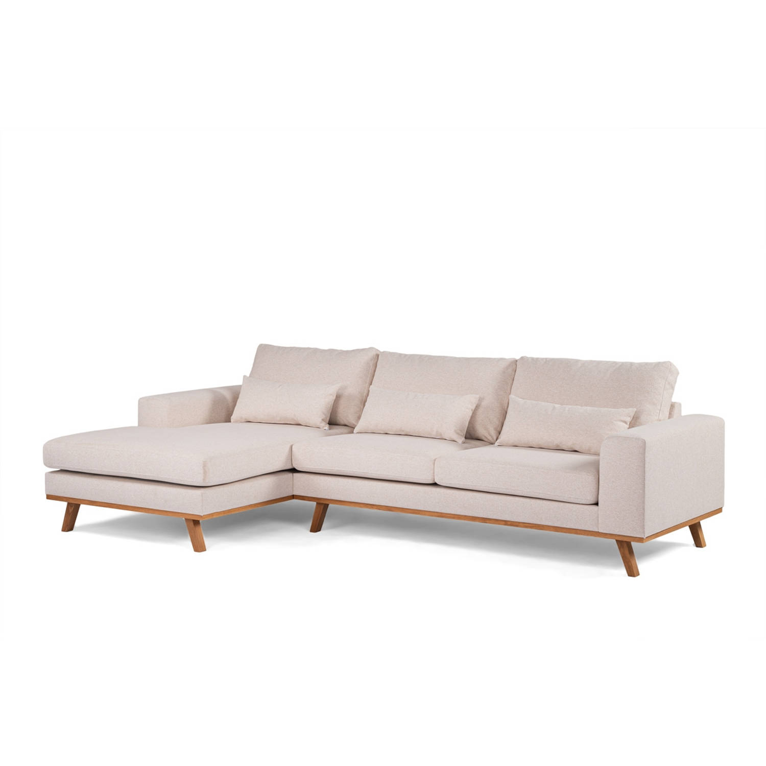 Hoekbank Stof - Beige - 3-Zits Links - Grande - Giga Meubel