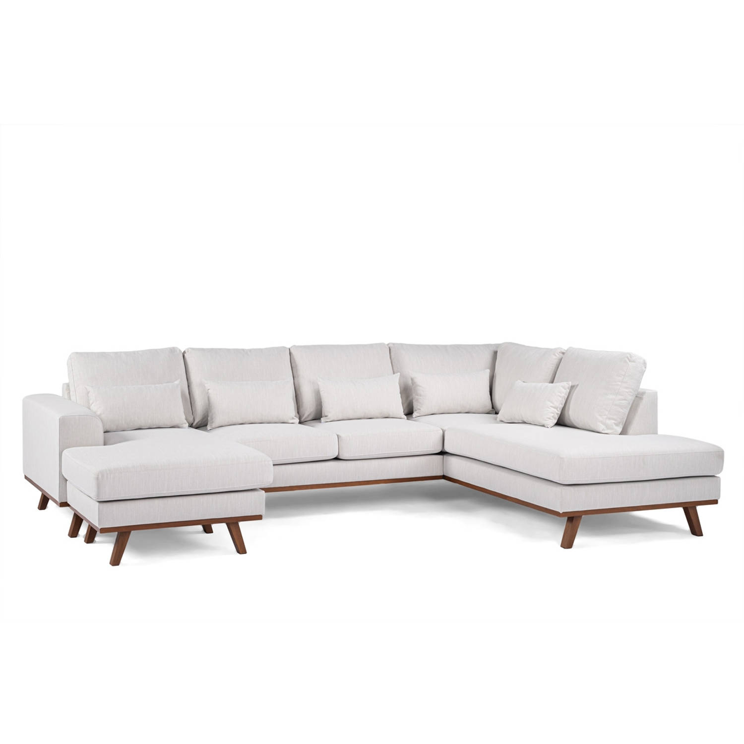 Chaise Longue Bank - Beige - 3-Zits Rechts - Melva - Giga Meubel