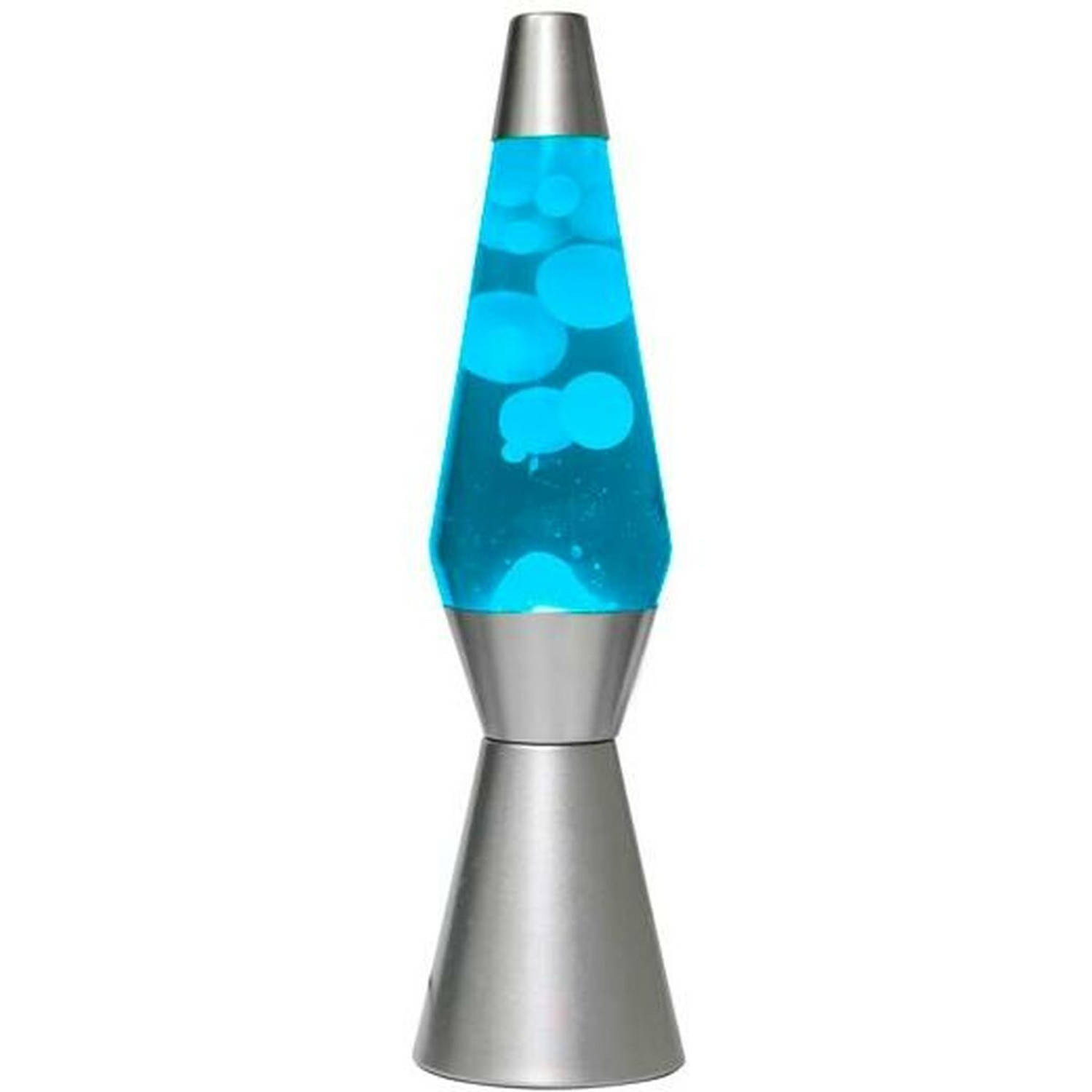 Lavalamp Raket - blauw met witte lava - 40 X 11 Cm - Glas/aluminium - I-total