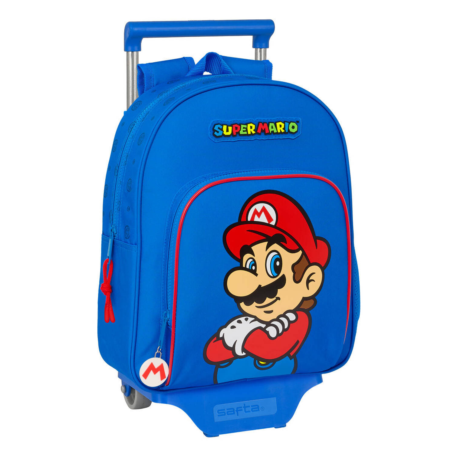 Schoolrugzak met Wielen Super Mario Play Blauw Rood 28 x 34 x 10 cm