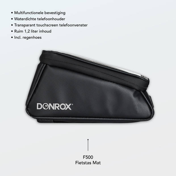 Donrox Ride F500 Mat - Fietstas + telefoonhouder voor de F511 & F522