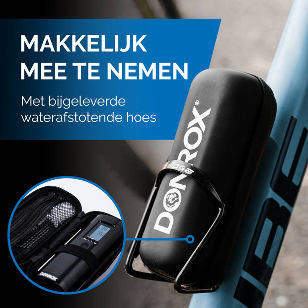 Donrox Ride F511 Premium - Draagbare compressor bandenpomp fiets - Inclusief Onderdelenpakket, Oplader & Fietstas Mat