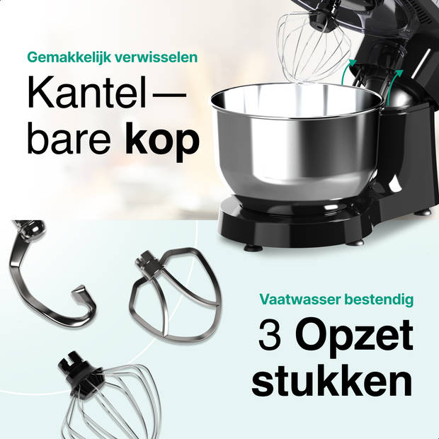 Vivid Green Keukenmachine 2000W - Keukenrobot - Foodprocessor - Keukenmixer met RVS Mengkom - Incl. 5 Accessoires - 6.2L