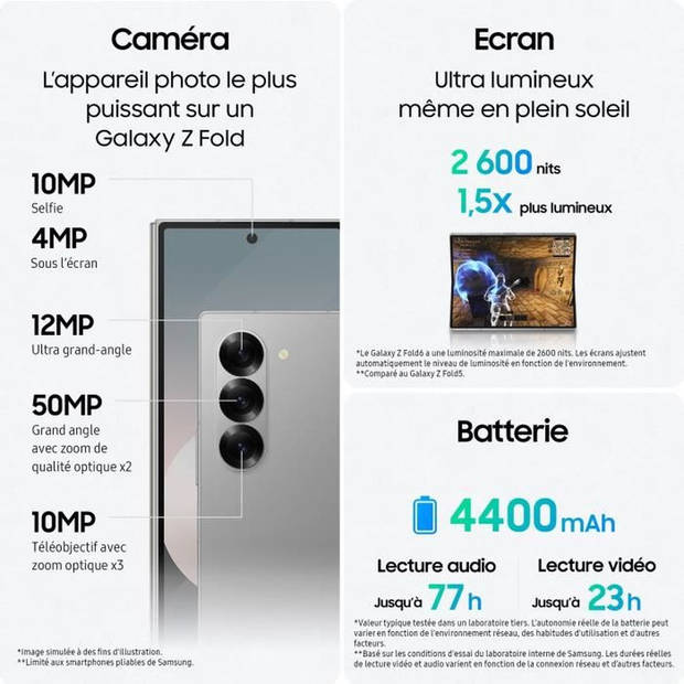 SAMSUNG Galaxy Z Fold6 Smartphone Middernachtblauw 512 GB