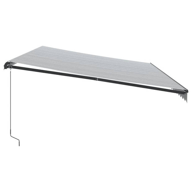 vidaXL Luifel handmatig uittrekbaar en LED 600x350 cm antraciet en wit