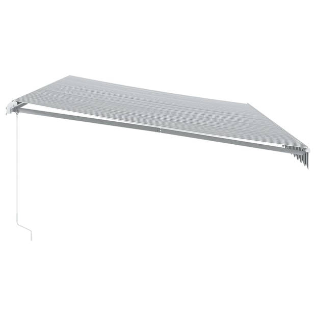 vidaXL Luifel handmatig uittrekbaar en LED 600x350 cm antraciet en wit