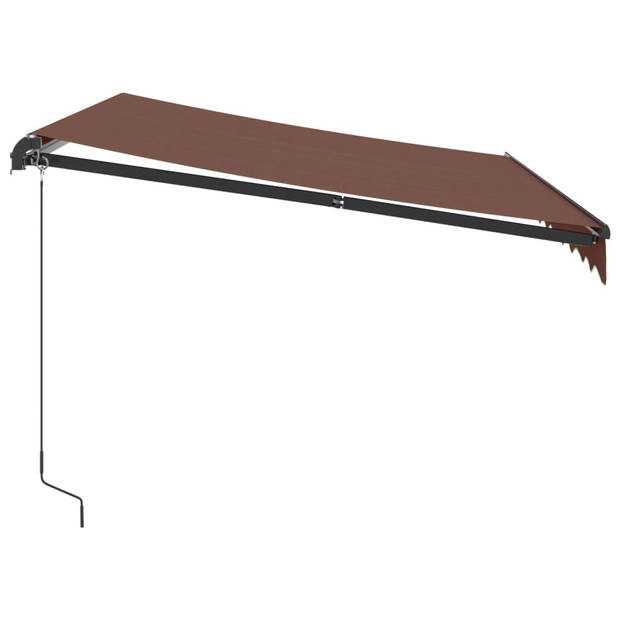 vidaXL Luifel handmatig uittrekbaar met LED's 300x250 cm bruin