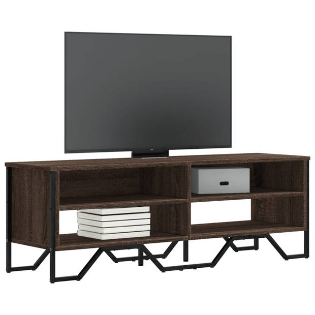 vidaXL Tv-meubel 122x34x41 cm bewerkt hout bruin eikenkleurig