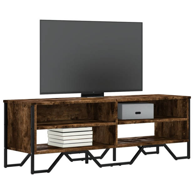 vidaXL Tv-meubel 122x34x41 cm bewerkt hout gerookt eikenkleurig