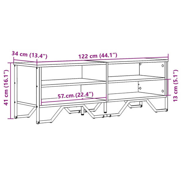 vidaXL Tv-meubel 122x34x41 cm bewerkt hout zwart