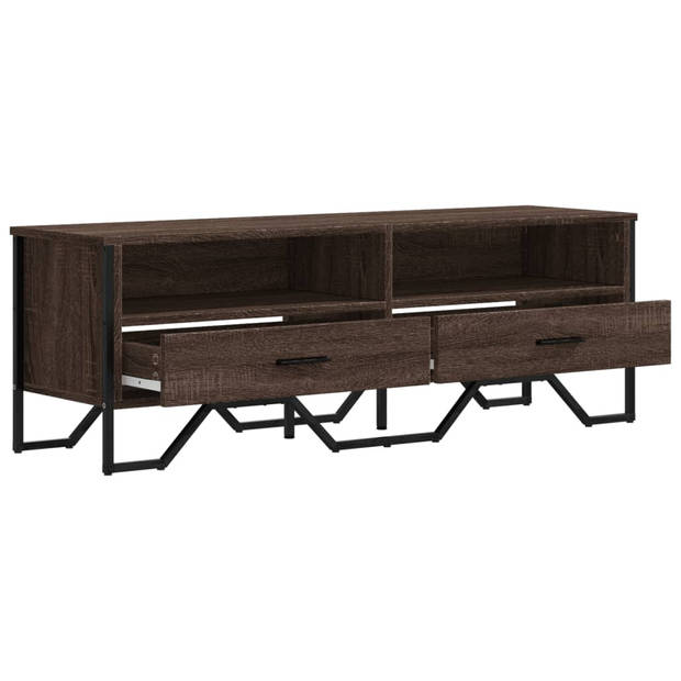 vidaXL Tv-meubel 122x34x41 cm bewerkt hout bruin eikenkleurig