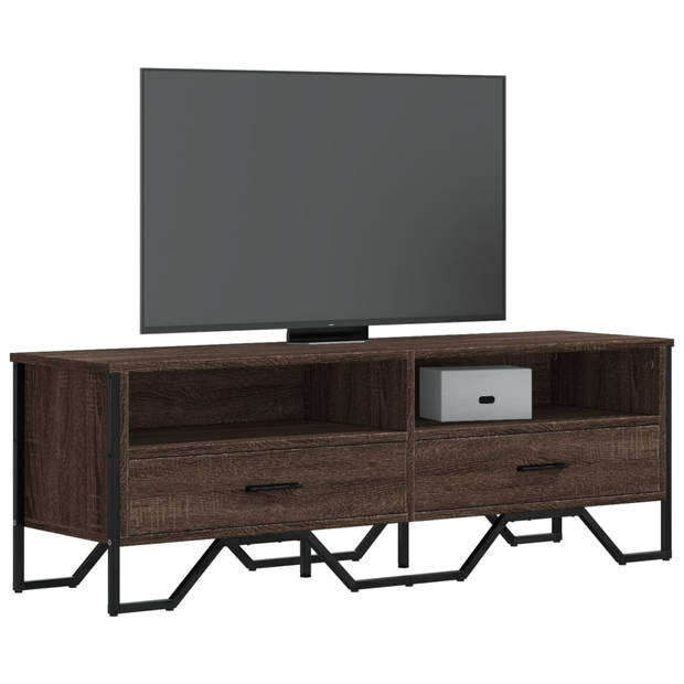 vidaXL Tv-meubel 122x34x41 cm bewerkt hout bruin eikenkleurig