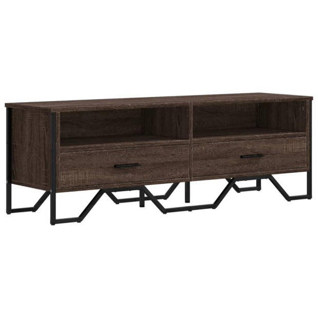 vidaXL Tv-meubel 122x34x41 cm bewerkt hout bruin eikenkleurig