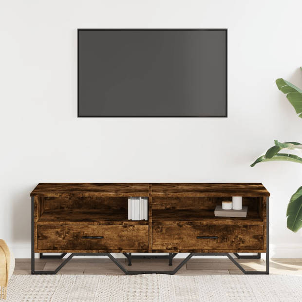 vidaXL Tv-meubel 122x34x41 cm bewerkt hout gerookt eikenkleurig