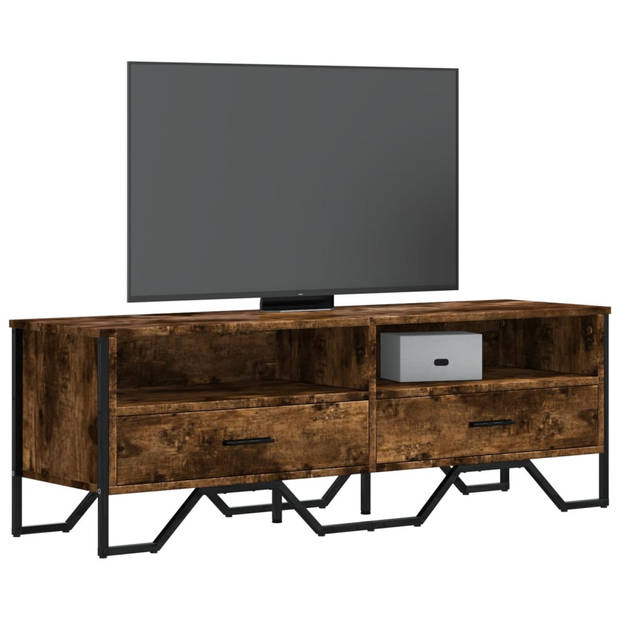 vidaXL Tv-meubel 122x34x41 cm bewerkt hout gerookt eikenkleurig