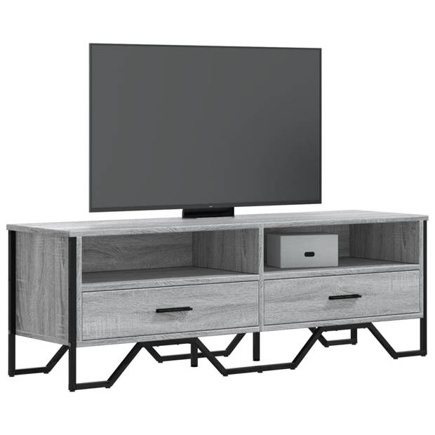 vidaXL Tv-meubel 122x34x41 cm bewerkt hout grijs sonoma eikenkleurig