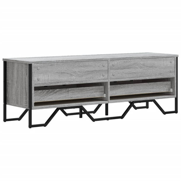 vidaXL Tv-meubel 122x34x41 cm bewerkt hout grijs sonoma eikenkleurig