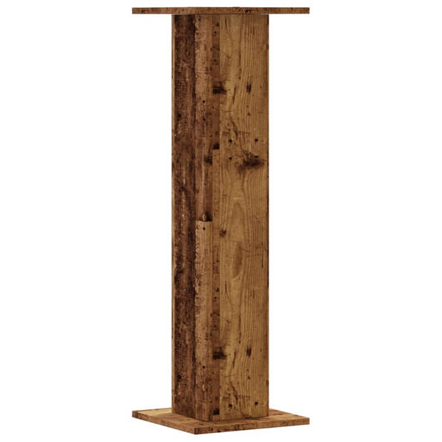 vidaXL Plantenstandaards 2 st 30x30x95 cm bewerkt hout oud houtkleurig