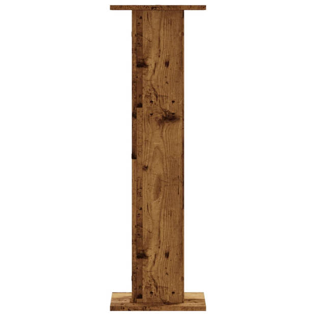 vidaXL Plantenstandaards 2 st 30x30x95 cm bewerkt hout oud houtkleurig