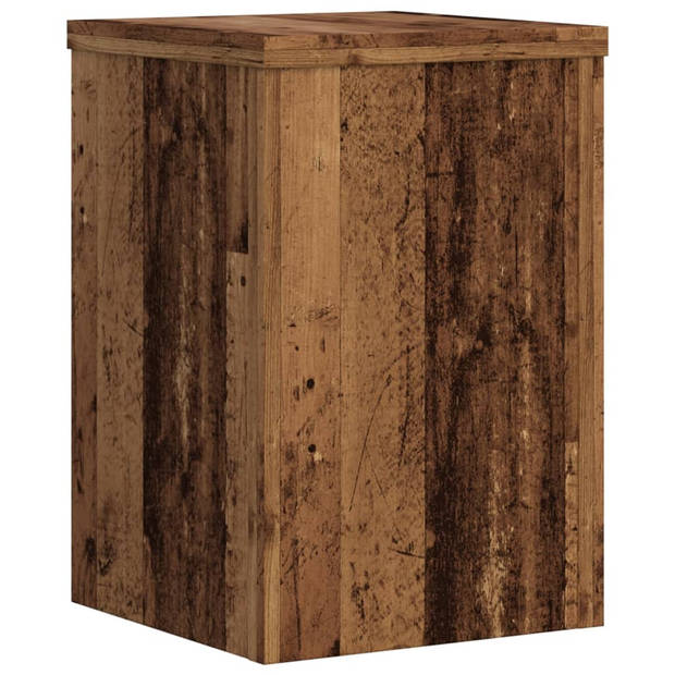 vidaXL Plantenstandaards 2 st 20x20x30 cm bewerkt hout oud houtkleurig